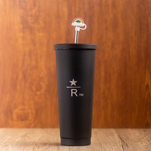 스타벅스 빨대텀블러 스테인리스 콜드컵 710 ml, L.블랙 틴팅 리틀 R710ml