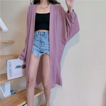 롱니트가디건 여성 오버핏 부드러운 포켓 긴팔 데일리룩 심플