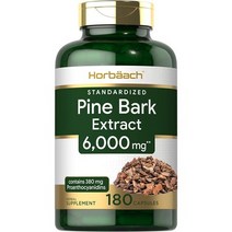 Horbaach Pine Bark 호바흐 파인 바크 소나무 껍질 추출물 180정, 1팩, 상세설명참조