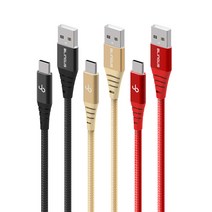 1+1+1+1 블링어스 쉴드메탈 마이크로 C타입 고속 충전 케이블 30cm, 1m, 블랙