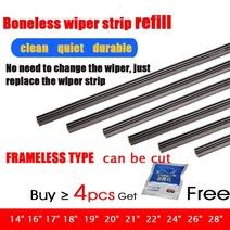 2pcs 뼈없는 고무 자동차 와이퍼 블레이드 리필 스트립 윈드 스크린 6mm 14 "16" 17 "22" 24 "26", 2pcs 28inch 700mm