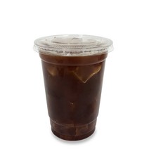 PET 테이크아웃 아이스컵 98파이 16온스(545ml) 평형뚜껑 세트 100개, 100개입