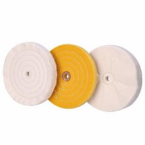 컴퍼니24 벤치 그라인더 버퍼용 20 3cm(8인치) 버핑 폴리싱 휠 1 6cm(5 8인치) 아버 홀 화이트 60겹 옐로우 40겹 3개