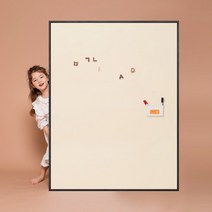 [바보사랑] 릴리 원톤 L 유아 자석 칠판 보드, 상세 설명 참조, 색상:아이보리 / 프레임:브라운