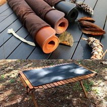 기타 가죽 테이블매트 캠핑매트 캠핑테이블매트, 블랙, 단품