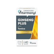 Vitarmonyl Vitarmonyl -Ginseng Plus -Ginseng 추출물 비타민 C 및 B5를 기반으로 한 식품 보조제 - 피곤함 - 성능 향상 - 40 캡슐 팩, 5개