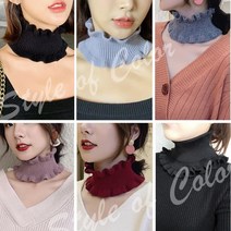 페이크 넥워머 목폴라 니트 워머목도리 넥스카프 여자반목티 공갈목폴라