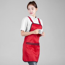 오투라이프에이프런 베이직 대형 앞치마, 레드, 1개