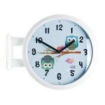 부엉이 캐릭터 양면벽걸이시계 아이방 학생방 공부방, 선택:부엉이 Owl4-화이트