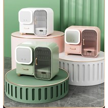 명랑한 가게 화장품 정리함 + 충전식 LED 스마트 조명 거울, 랜덤 선물입니다, 2세대 아이보리+LED