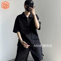 남자 여름 셋업 반팔 린넨 플리츠 정장 세트