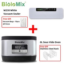 수비드머신 통돌이오븐 양갈비 수비드 스테이크 BioloMix 6 세대 스테인레스 스틸 Sous Vide Oven Pro 8L 정확한 온도 터치 컨트롤 Water Circulator, 01 8L SV Oven N W230W_02 UK