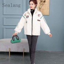 [Sealang]여성 겨울 캐주얼 뽀글이 코트 루즈핏 뽀글이 점퍼 gt5YANF303