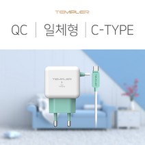 가정용 충전기 C타입 QC3.0 일체형, 템플러TC131화이트