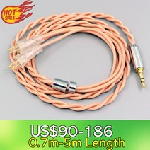 해외구매 이어폰케이블 Type6 756 코어 차폐 7n Litz OCC 이어폰 케이블 FOSTEX TH900 MKII MK2 TH-909 TR-X00 TH-600 헤드폰 LN007, 65.6.5mm Male Plug - 0.7m