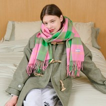샐러드볼즈 BIG CHECK MUFFLER PINK