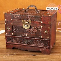 빈티지 삼나무 원목 주얼리 악세사리 보관함 보석함 귀걸이 반지 목걸이, R + 1개