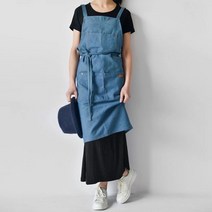 방수 공방 린넨 바리스타 카페 데님 앞치마, BS-9008 다크블루