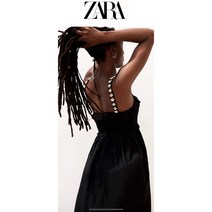 조개패치 블랙 포플린 ZARA 자라 여성 원피스