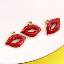 펜던트 에폭시 입술 메탈 악세사리 부자재 팔찌 만들기 재료 참장식, 레드