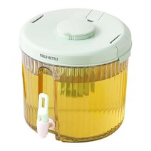 마개가있는 냉장고 음료 디스펜서 레모네이드 양동이 물 주전자 디스펜서 홈 파티를위한 탭 음료, 라운드 그린, 다중, 애완 동물