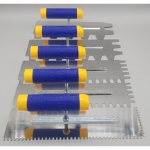 오케이타일공구 압착고데 본드고대 흙손 압착고대 갈갈이, 길이 250mm 홈깊이5mm, 1개