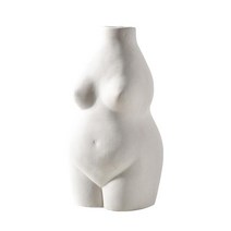 프리츠한센 이케바나 도자기 화병 항아리 북유럽 스타일 모던 세라믹 인간의 얼굴 표정 꽃 식물 냄비 꽃병 화분 홈 오피스 데스크탑 테이블 장식 선물, [06] Beige