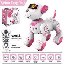 로봇 개 스턴트 워킹 댄스 전기 애완 동물 DogRemote 제어 매직 애완견 장난감 지능형 터치 원격, Robot dog pink, Robot dog pink
