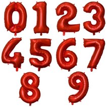 화동풍선 Large 40 Inch RedRose Gold Aluminium Foil Number Balloons 09 Birthday Ballons Wedding Party Dec, Red_6 | 16 inch