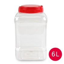 술병 매실통 과실주 담금주 보관 플라스틱 밀폐용기, 6L, 1개