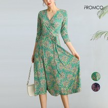 프롬코 여성 부케 플라워 스판 롱 원피스 [자체제작 FRC36]