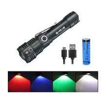 세트 L-11 4 COLOR 랜턴 LED CLIP형 줌 라이트 야간 사냥 밤 낚시 후레쉬 18650 21700 충전지 사용 등산 캠핑 손전등, 세트 L-11 4 COLOR랜턴(충전지 포함)