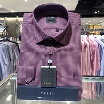 [예작] 남성정장와이셔츠 잔체크 슬림핀 신사자수 슬림핏 긴팔 (YJ1FBS925WI