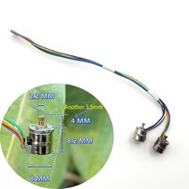 BLDC 서보 소형 스텝 스테핑 감속모터 감속기 엔코더 2 개1 쌍 마이크로 스테퍼 모터 8mm 9 이빨 황동 기어 0.2 계수가있는 2 상 4 선 스텝 모터, 없음