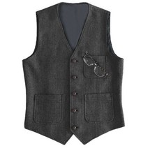 5XL 6XL 남자 양복 조끼 캐주얼 남성 비즈니스 정장 조끼 슬림 피트 헤링본 트위드 웨딩 민소매 옴므 블레