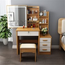 원룸 1인가구 미니 화장대 다기능 모던 심플 소형 심플 라이트 럭셔리 D 조명, B 목재 색상