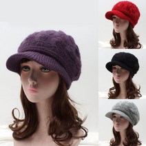 늘봄샵 중년 여성 겨울모자 여자 방한모자 엄마 할머니 선물 여행 나들이 니트 챙모자