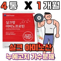 실크아미노산 식물성 필수 아미노산 실크 펩타이드 누에고치 가수분해 먹는 분말 가루 파우더 스틱 류신 뉴신 protein 단백질 보충제 운동전 운동후 헬스 고단백질, 4박스