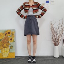 빅사이즈스커트 흑청 데님 미니 스커트 청 치마 난리유