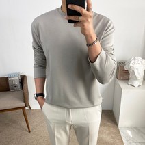 구스마켓 남성용 부드러운 쿨링 라운드 긴팔 티셔츠 (8color)