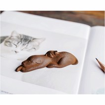 책 문진 화선지 고정 한지 철 구리바 좋은 친구 남부 고양이 강아지 귀여운 애완 동물, Spot 고양이와 강아지 친구 주철 장식