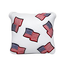 QDY 골프 퍼터 헤드 커버 인공 가죽 골프 센터 샤프트 퍼터 커버 대부분의 퍼터, PU, 하얀색