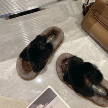 블레어 밍크 털 퍼 쿠션좋은 폭신한 슬리퍼