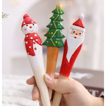 크리스마스 성탄절 산타 눈사람 루돌프 선물 사은품 판촉 트리 눈 볼펜 펜 판촉 나무 목각 연필