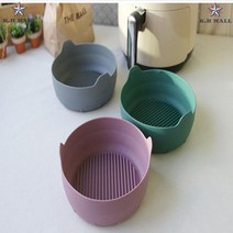 과일바구니 편한관리 간편한세척 에어프라이기팟 실리콘팟, 대/핑크