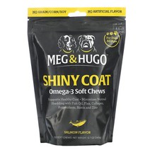 Meg & Hugo Shiny Coat 오메가3 소프트 츄 반려견용 모든 연령 연어 120개 360g(12.7oz)111236