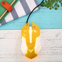 PC 및 Mac 오버워치 게이머용 유선 USB 컴퓨터 마우스 OW 6 버튼 게임 호흡 LED 백라이트 게임용 D.VA Reaper 1 개, 없음, 4.Yellow