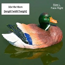 정원조형물 귀여운 레진 플로팅 오리 동상 야외 연못 어항 장식 수영 야생 조각, 5.사이즈 LRight