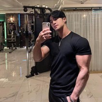 헬스보이 라운드넥 반팔 데일리 캐주얼 남친룩 여름 남자 머슬 카라티 코디 핏 티셔츠 남성