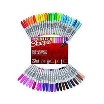 Sharpie 알티메이트팩 72본세트 유성펜마커 컬러펜세트 아트일러스트 색칠놀이 그리기 스케치 데코레이션 입학준비 카드 이름쓰기 플라스틱판 샤피, 72-Count